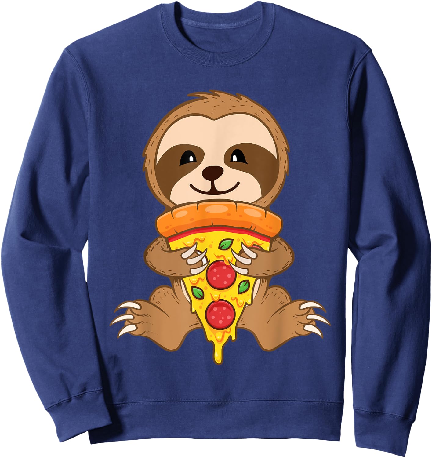 Sloth Pizza Lover - Foodie Wildlife Animal Nature Zookeeper Sweatshirt - Sweatshirt | Navy