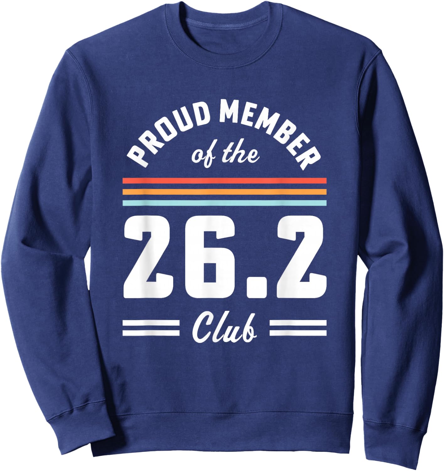 First Marathon 26.2 Club Marathoner Retro Runner Sweatshirt - Sweatshirt | Navy