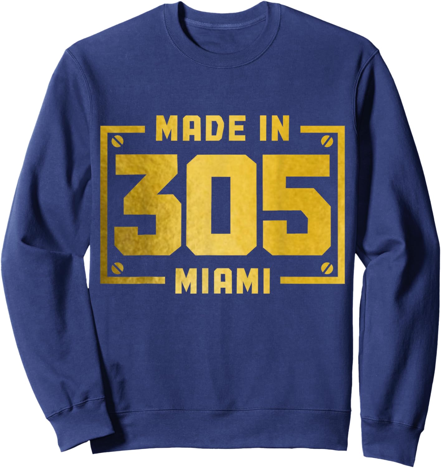 Miami Florida 305 Area Code Vintage FL Pride Sweatshirt - Sweatshirt | Navy