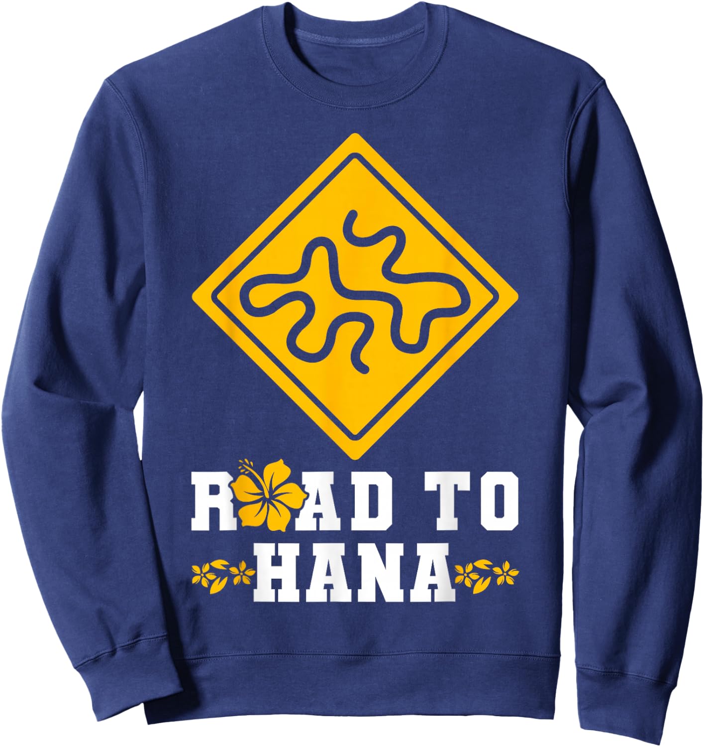 Hawaiian Islands Vintage Souvenir Road To Hana Sweatshirt - Sweatshirt | Navy