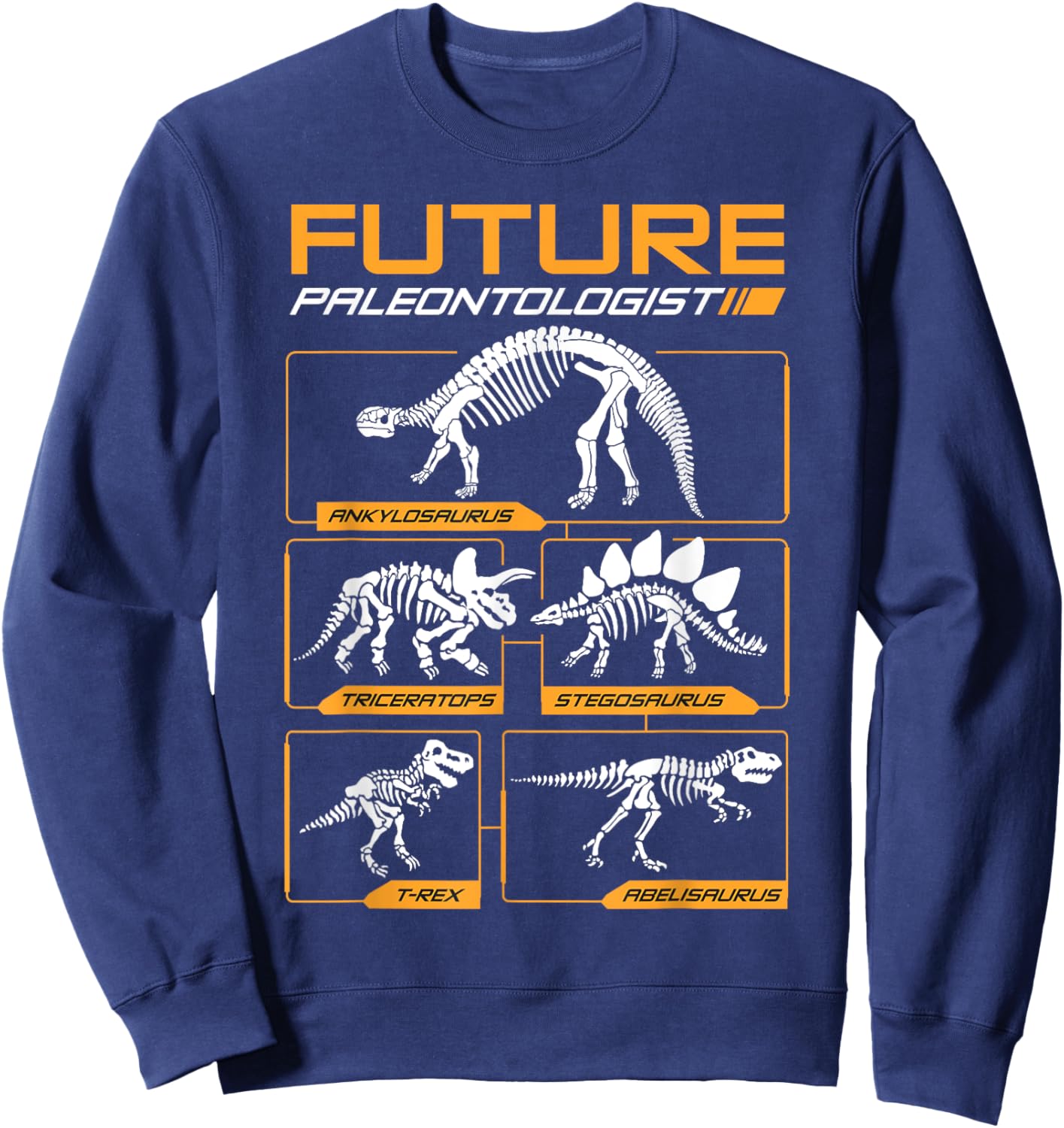Cool Future Paleontologist Funny Dinosaur Fossil Enthusiast Sweatshirt - Sweatshirt | Navy