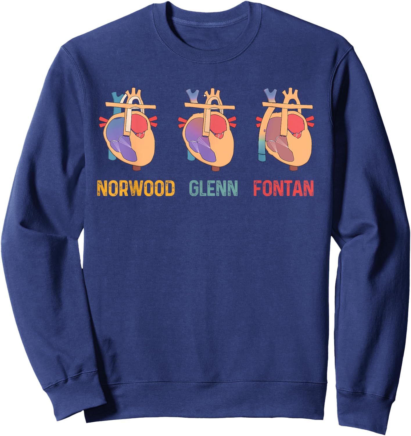 Cardiac Cardiology Cardiologist CVICU Norwood Glenn Fontan Sweatshirt - Sweatshirt | Navy
