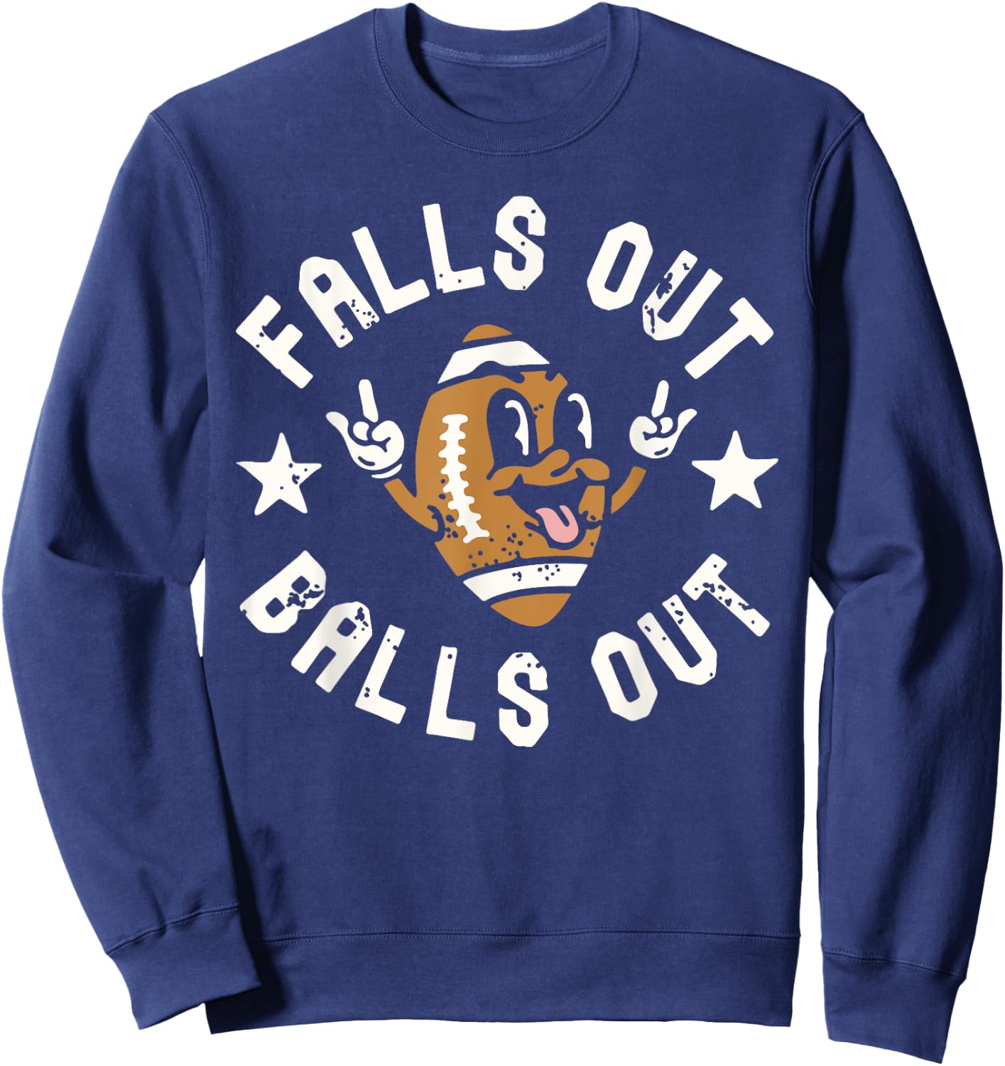 Retro Falls Out Balls Out Football Vintage Thanksgiving Gift Sweatshirt - Sweatshirt | Navy