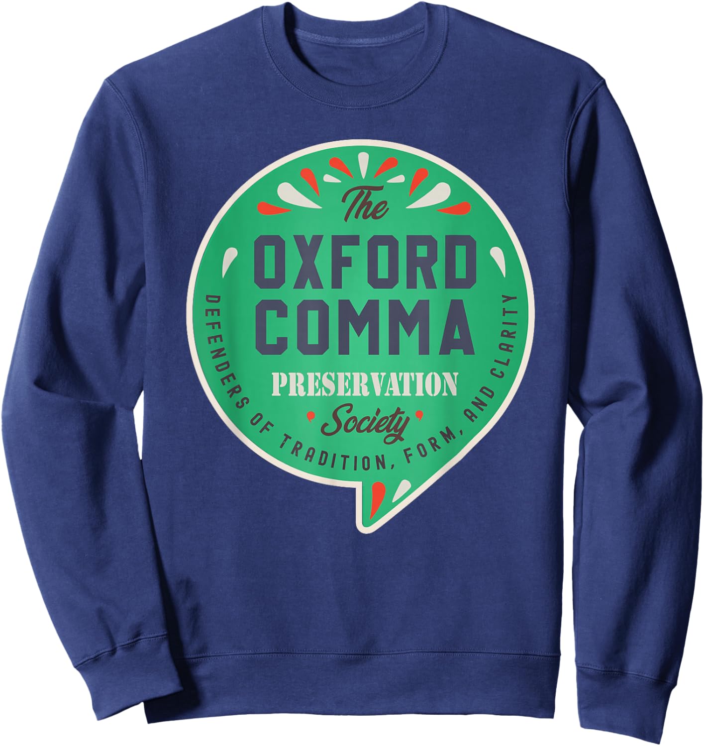 The Oxford Comma Preservation Society Vintage Team Oxford Sweatshirt - Sweatshirt | Navy
