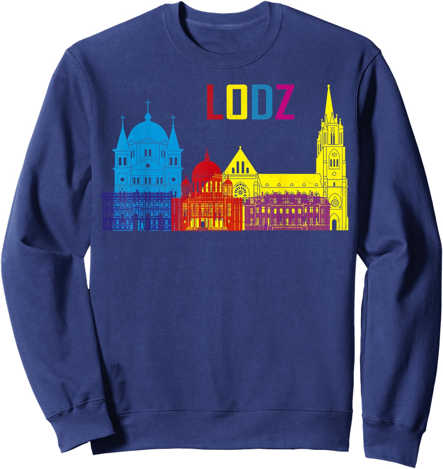 Travel Europe Poland Lodz Polska Polish Vacation Souvenir Sweatshirt - Sweatshirt | Navy
