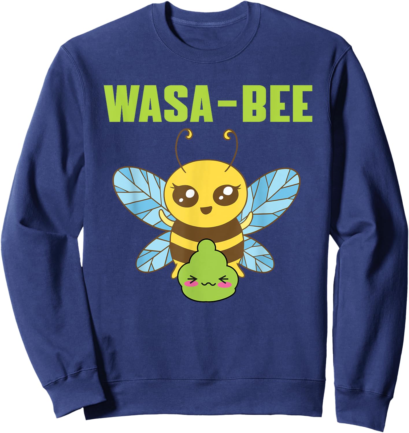 Cute Wasabi Bee Pun Costume Love Spicy Food Japan Sweatshirt - Sweatshirt | Navy