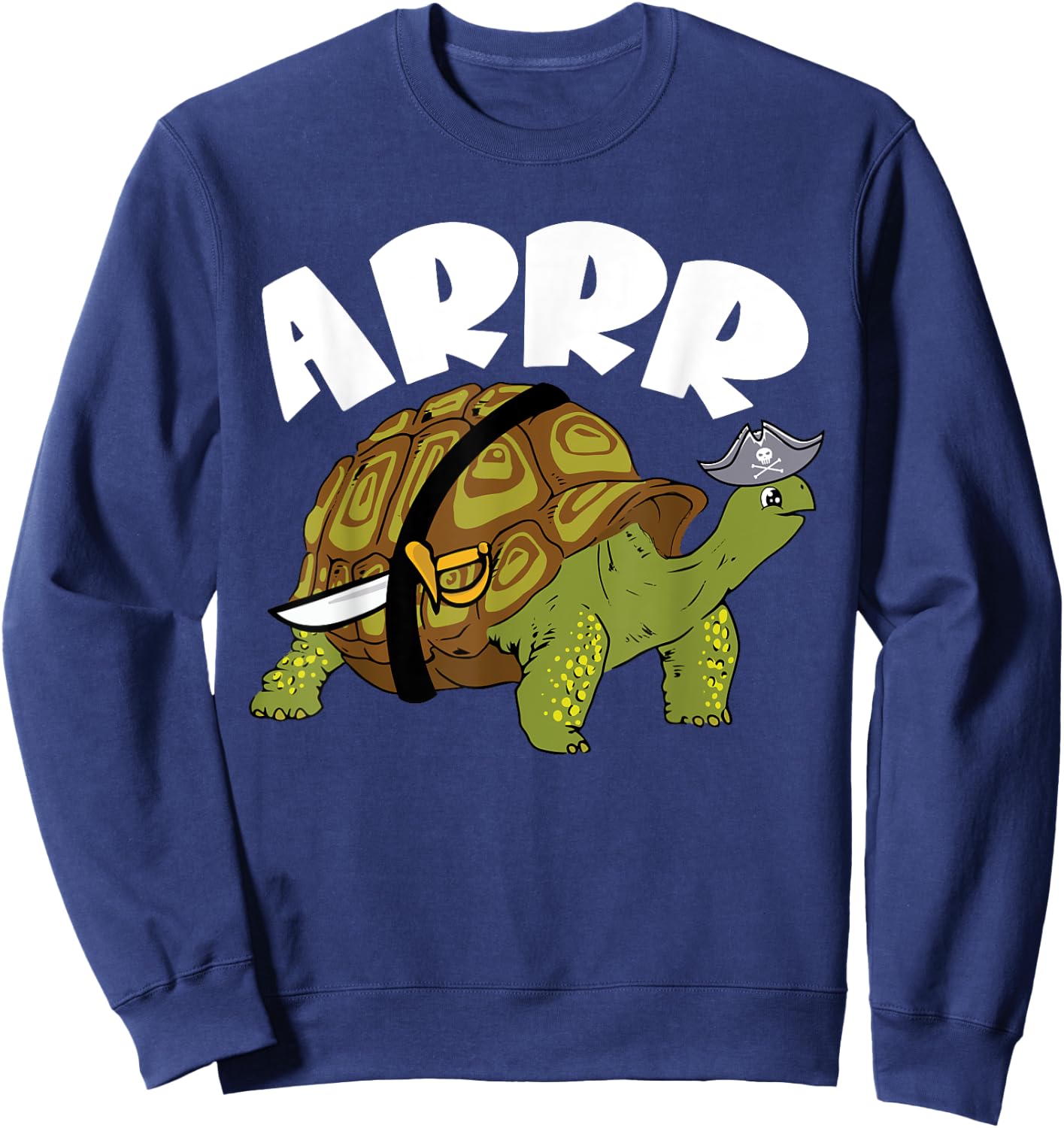 Arrr Pirate Tortoise Turtle Reptile Kids Sweatshirt - Sweatshirt | Navy