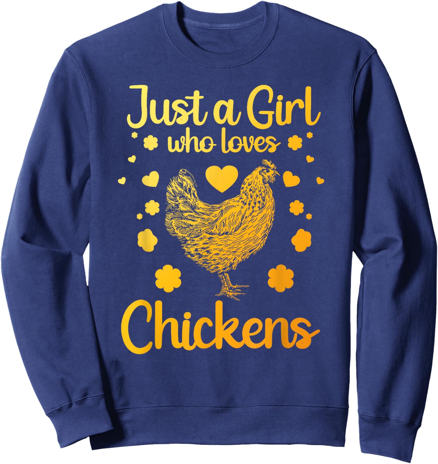 Funny Girl Chicken Design For Kids Women Mom Chicken Lover Sweatshirt - Sweatshirt | Navy