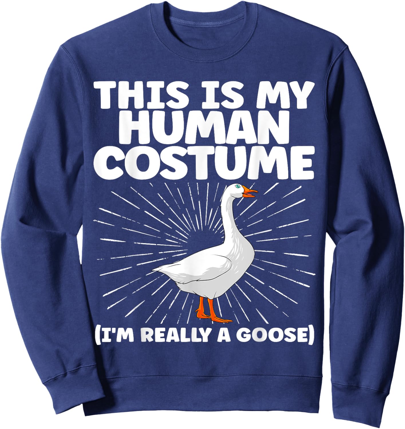 Cute Goose Design Women Farm Animal Goose Lovers Sweatshirt - Sweatshirt | Navy