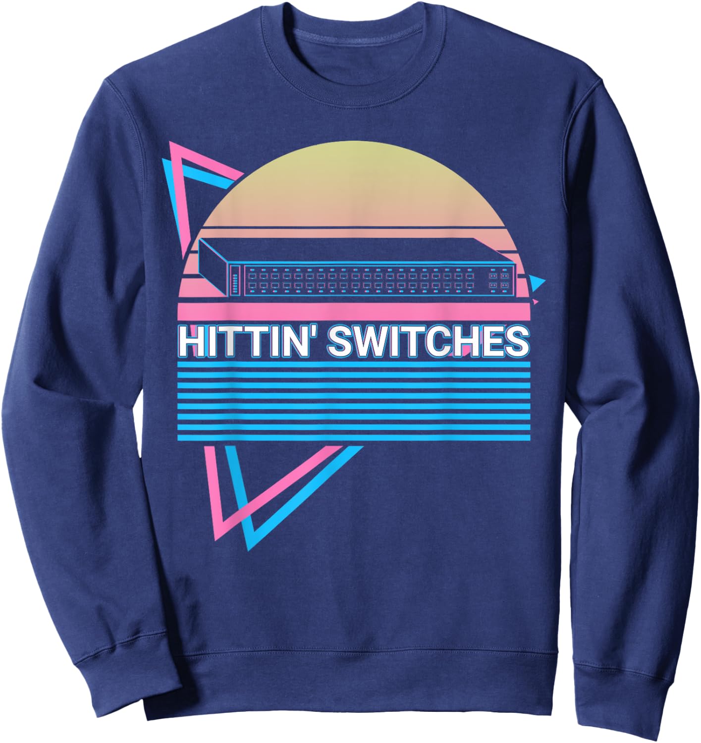 Network Engineering Retro Hittin' Switches Sweatshirt - Sweatshirt | Navy