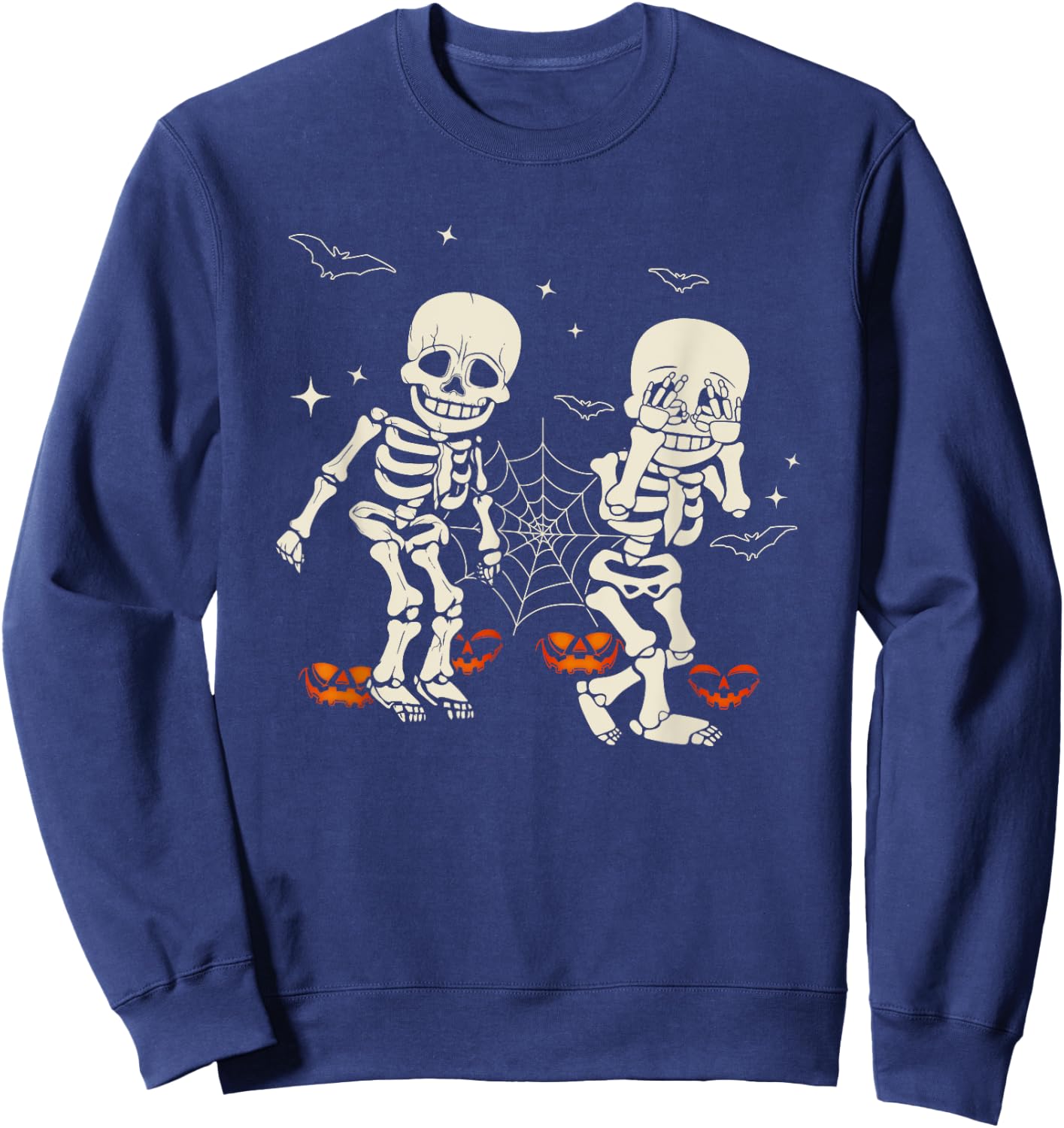 Funny Skeleton Kids Griddy-Dance Halloween Trick or Treat Sweatshirt - Sweatshirt | Navy