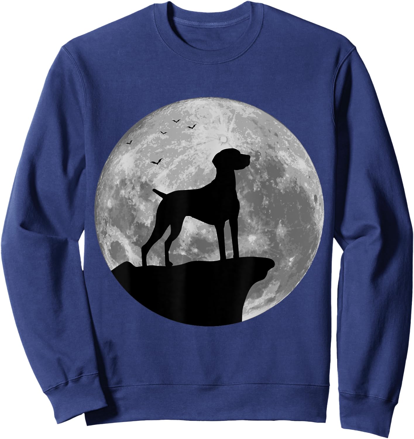 Hungarian Vizsla Silhouette In The Moon Halloween Costume Sweatshirt - Sweatshirt | Navy