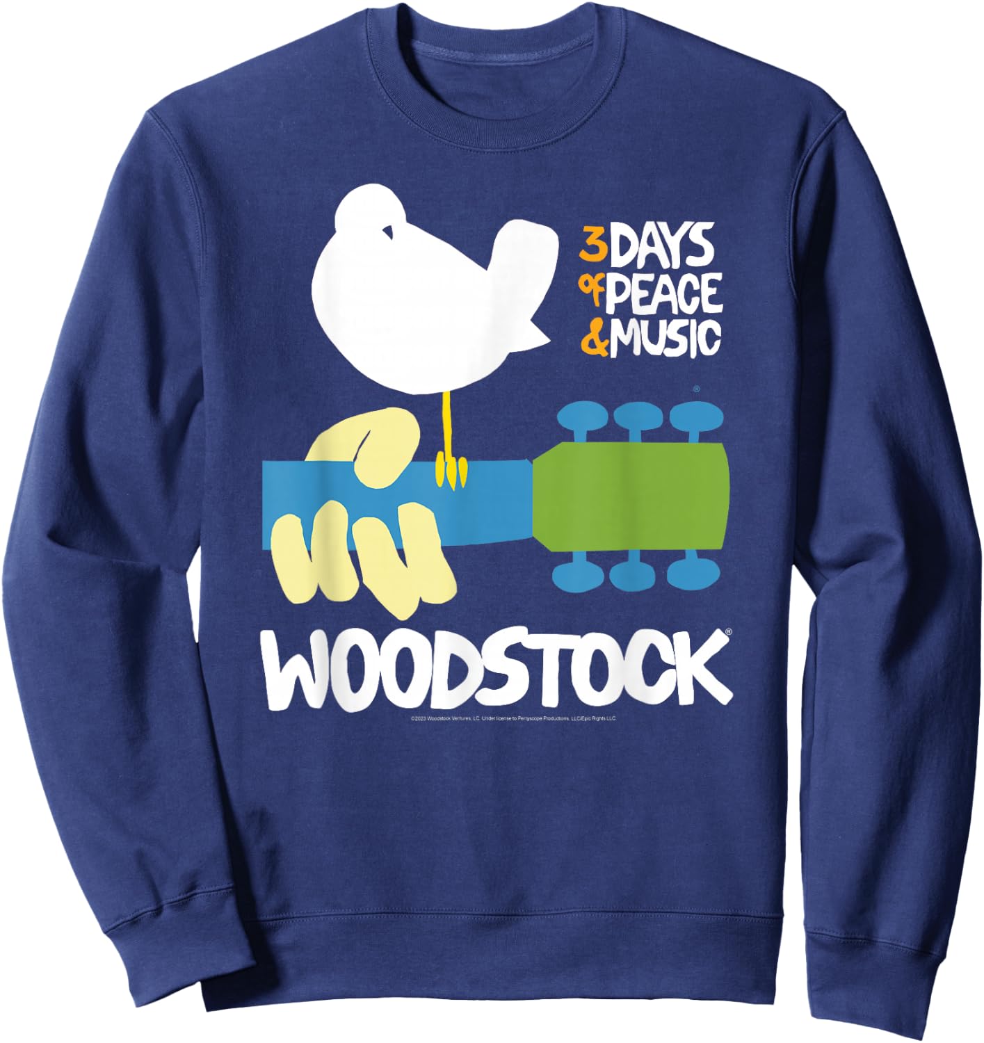 Woodstock - 3 Days Of Peace And Music Poster Sweatshirt - Sweatshirt | Navy
