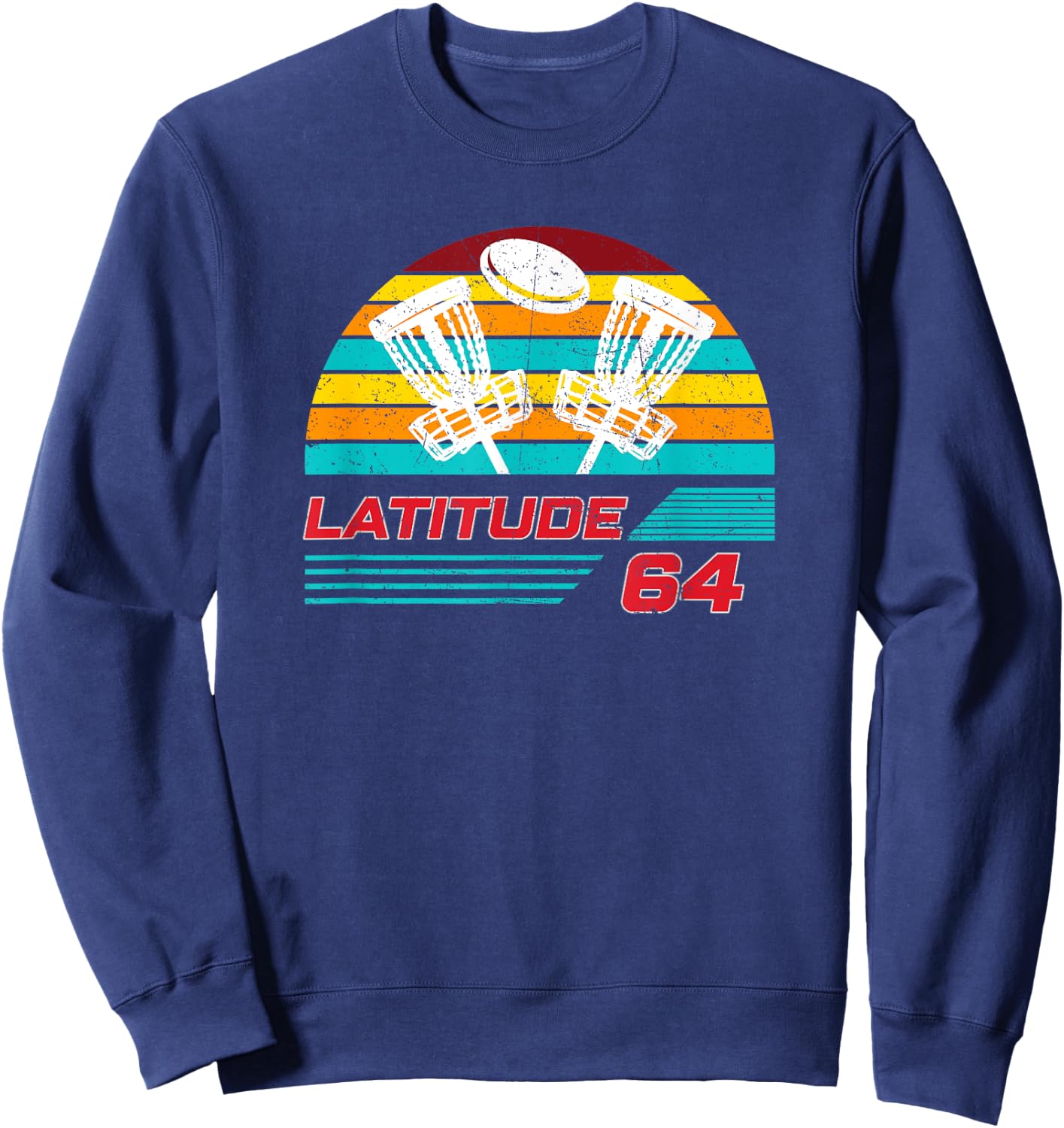 Latitude 64 Disc Golf Retro Vintage Men Women Sweatshirt - Sweatshirt | Navy