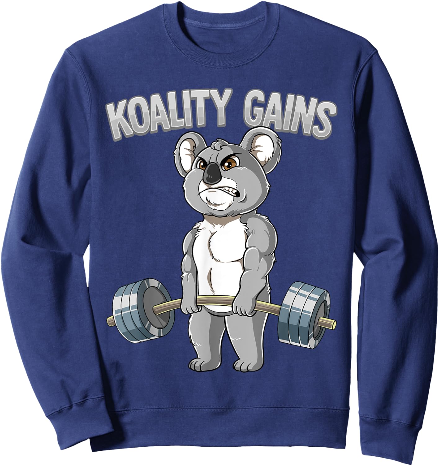 Koality Gains Koala Gym Bodybuilding Sweatshirt - Sweatshirt | Navy