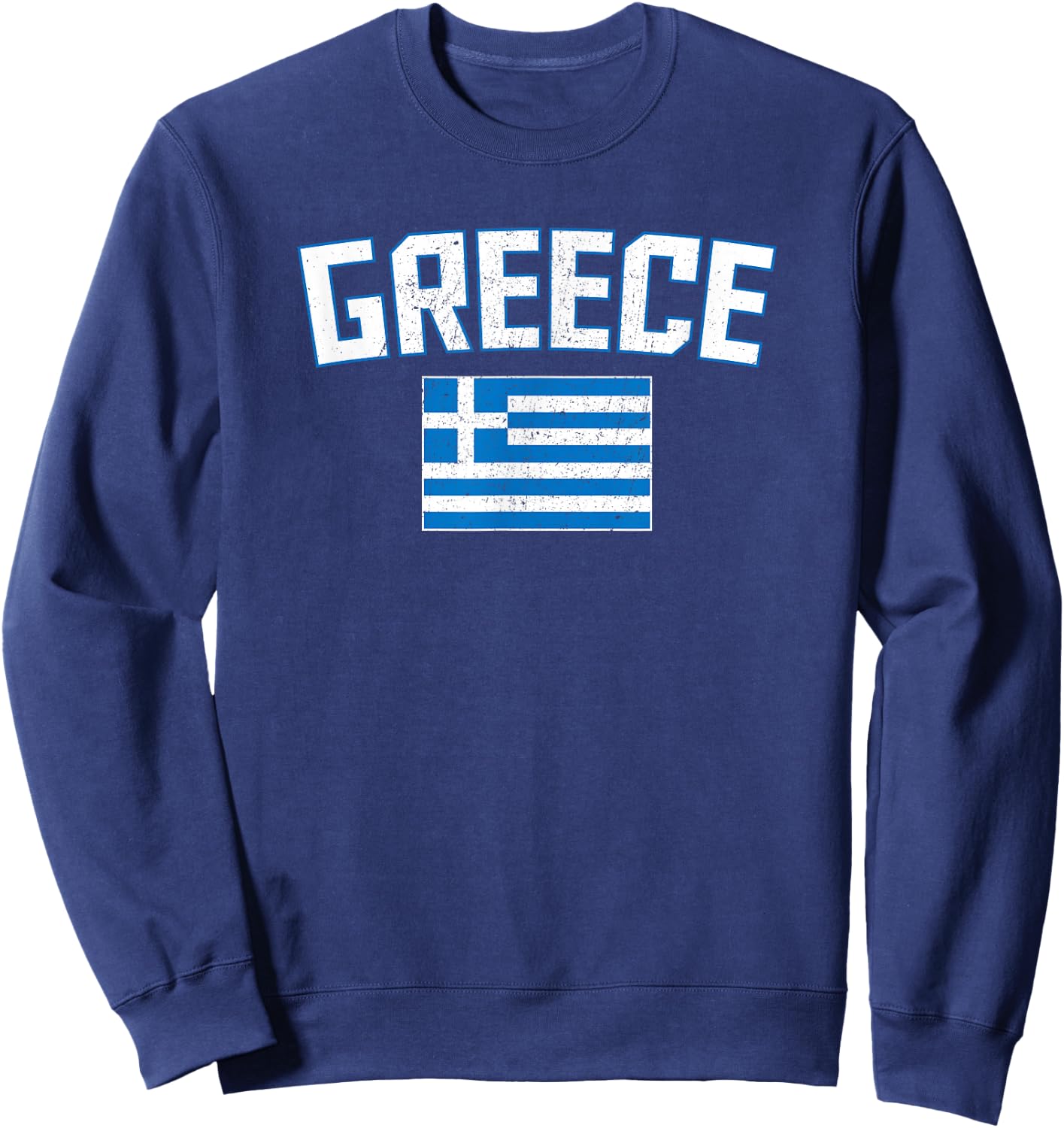 Vintage Distressed Greece Flag Greek Pride Sweatshirt - Sweatshirt | Navy