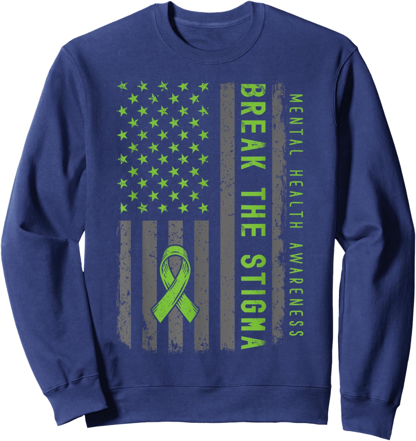 Mental Health Matters Fight Stigma Mental Health Awareness Sweatshirt - Sweatshirt | Navy