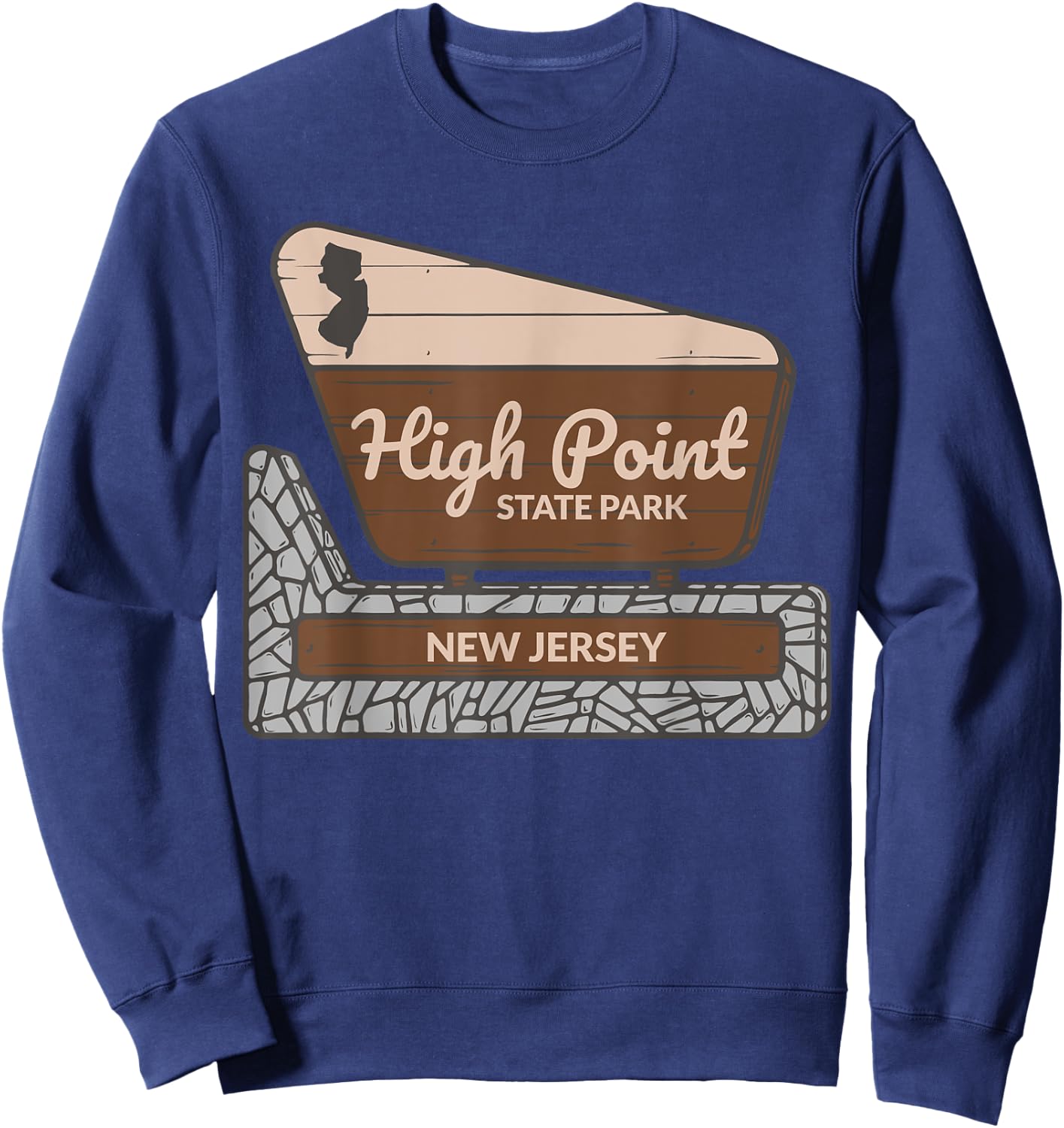 High Point State Park New Jersey Welcome Sign Souvenir Sweatshirt - Sweatshirt | Navy