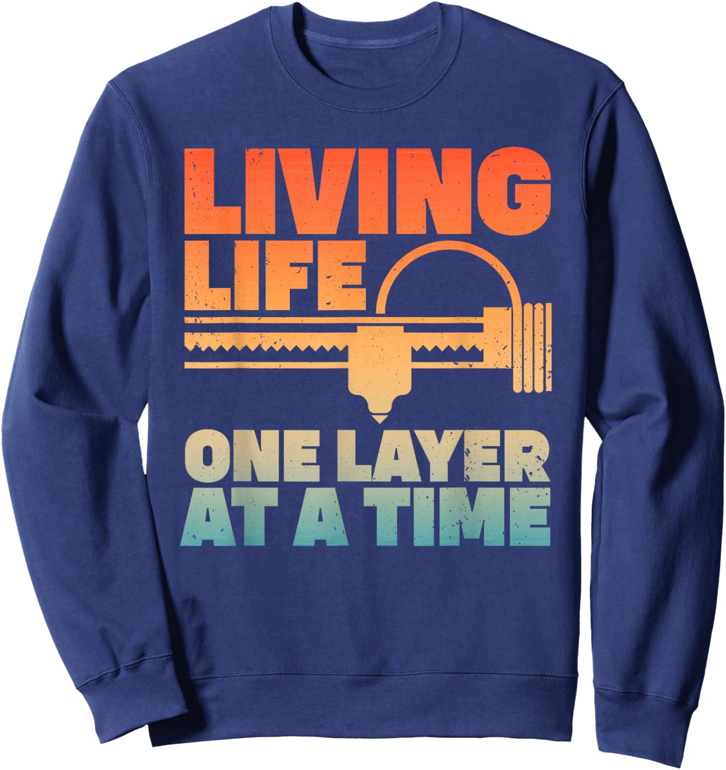 Funny 3D Printing Art Women 3D Printer Lovers Geeks Sweatshirt - Sweatshirt | Navy