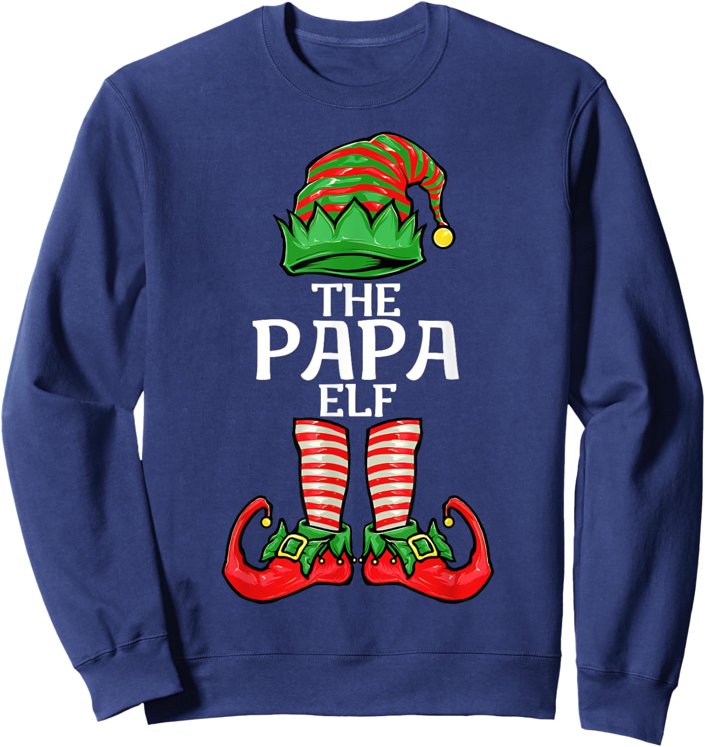 Papa Elf Father Christmas Family Matching Group Sweatshirt - Sweatshirt | Navy