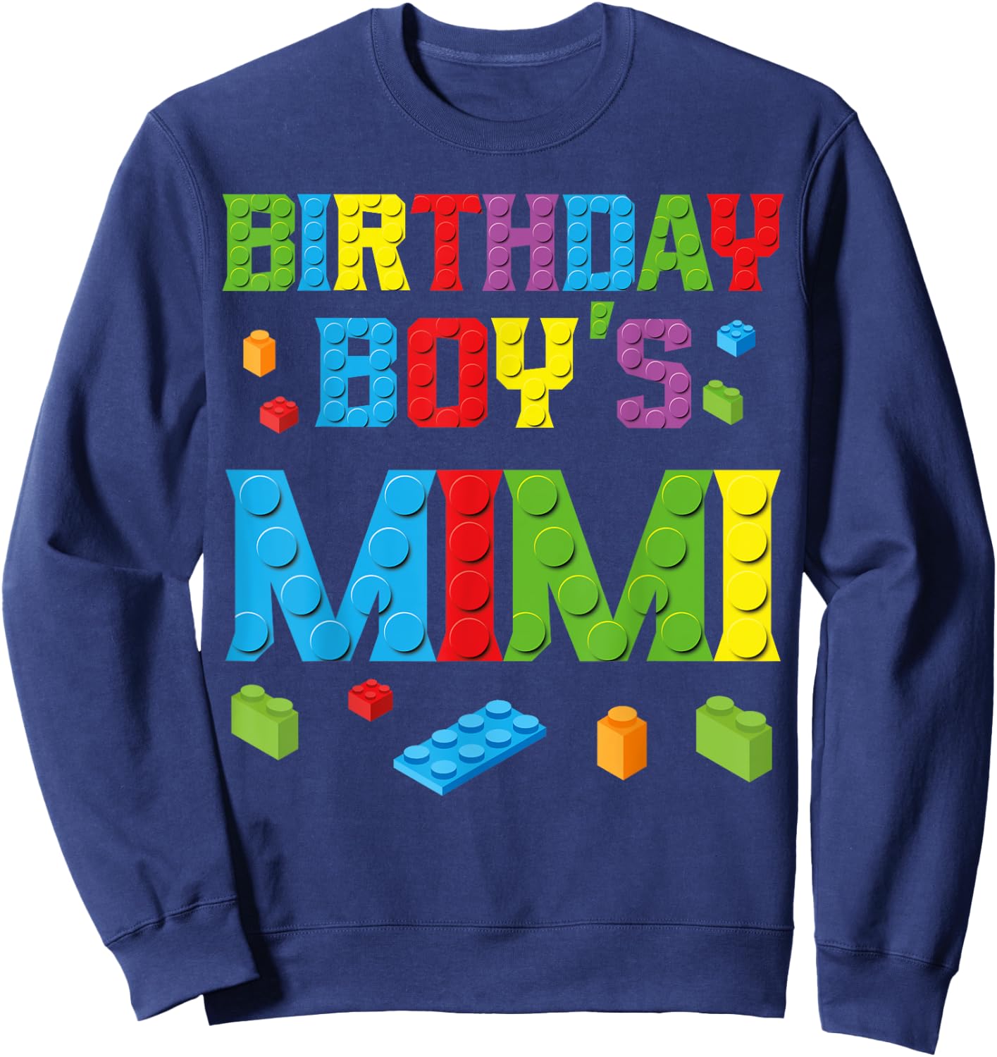 Master Builder Birthday Boy's Mimi Building Bricks Blocks Sweatshirt - Sweatshirt | Navy