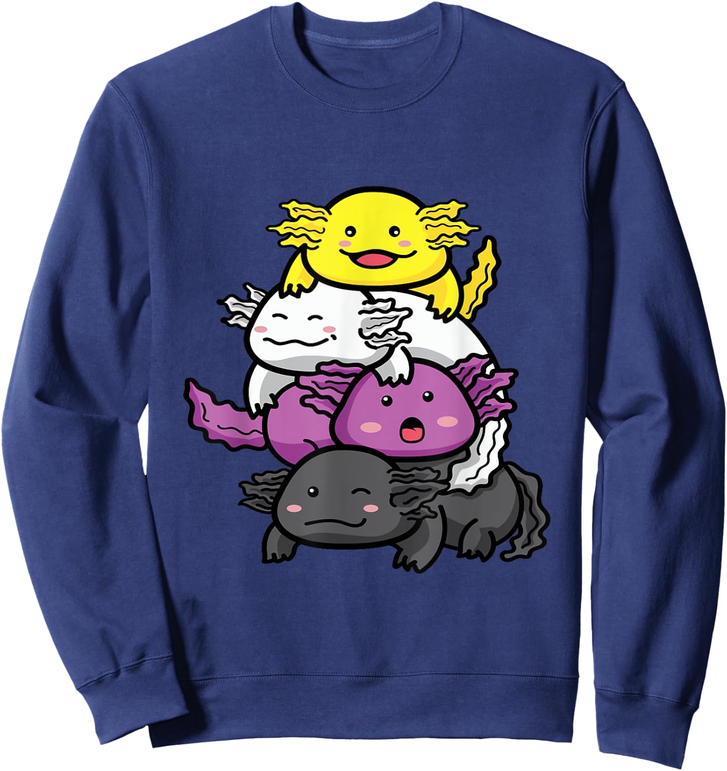 Axolotl Non Binary Flag Envy NB Queer Nonbinary Pride Sweatshirt - Sweatshirt | Navy