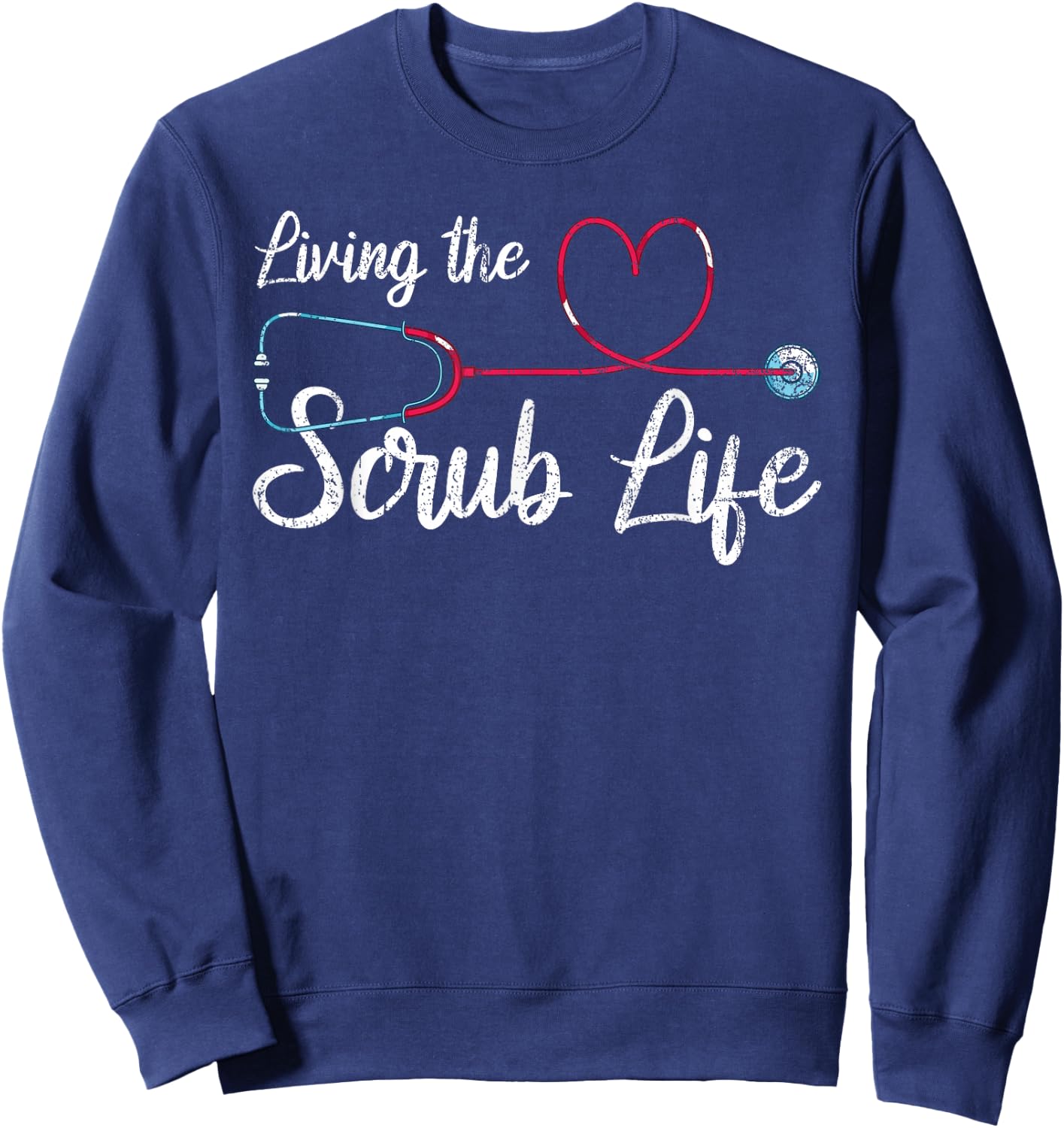 Ich lebe das Krankenschwester Leben Stethoscope Nursing Sweatshirt - Sweatshirt | Navy