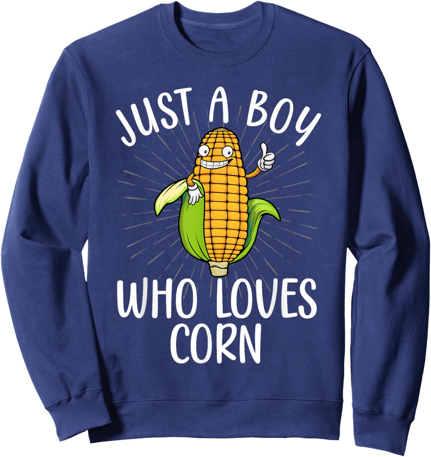 Cute Corn Art For Boys Kids Men Corn On The Cob Farmers Food Sweatshirt - Sweatshirt | Navy