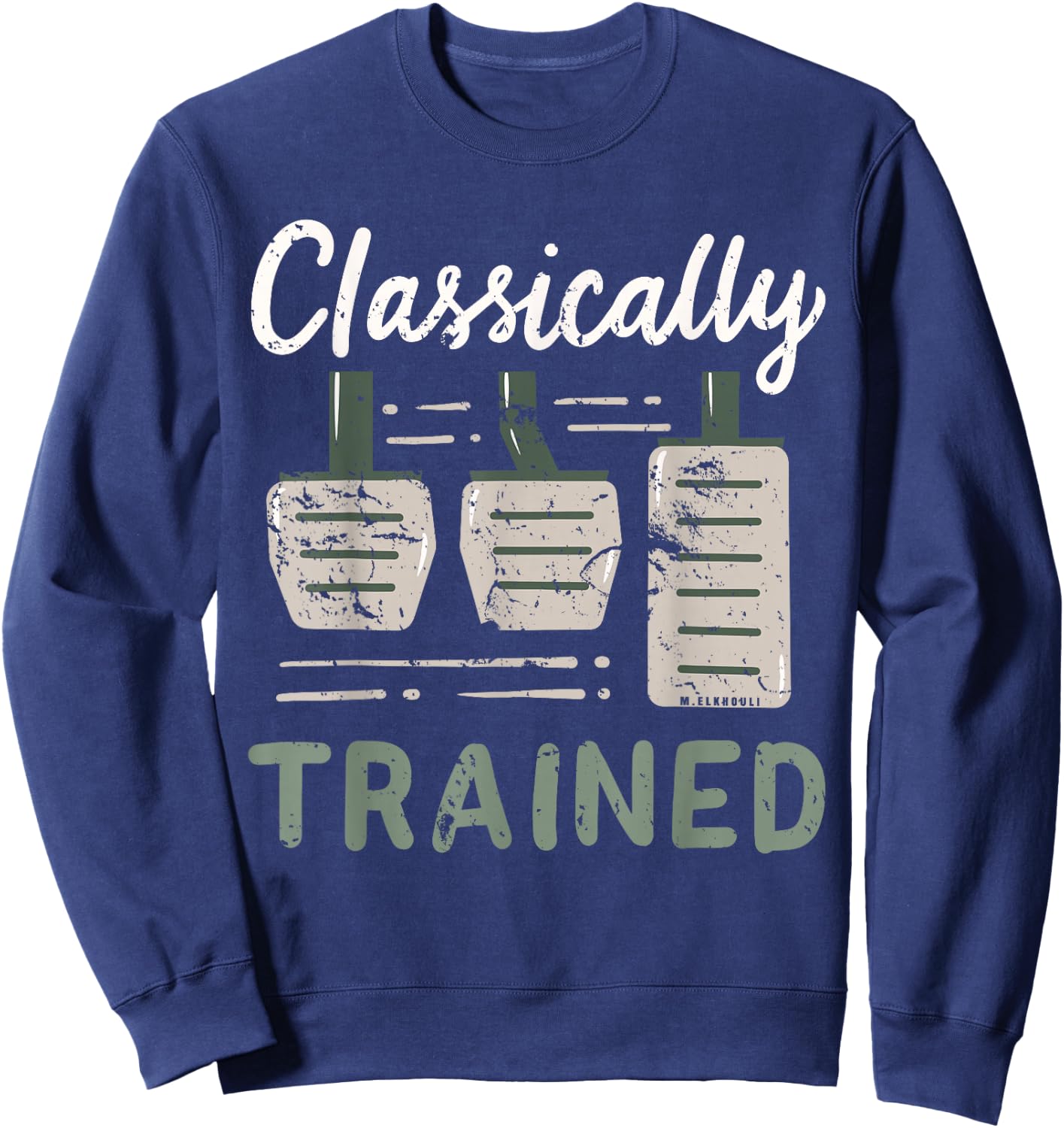 Three Pedals Classically Trained Manual Transmission Racing Sweatshirt - Sweatshirt | Navy