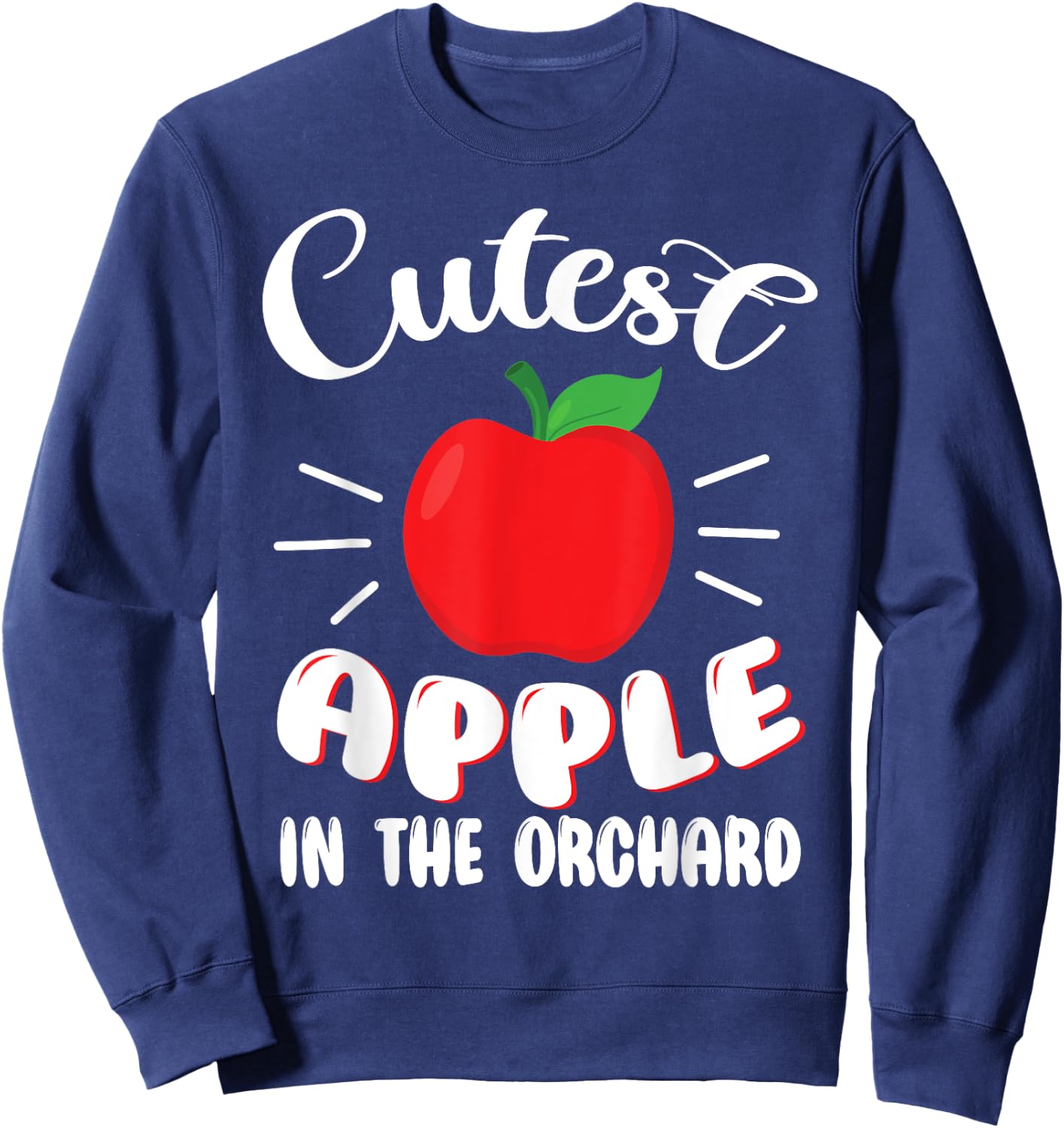 Funny Cutest Apple In The Orchard Apple Picking Kids Sweatshirt - Sweatshirt | Navy