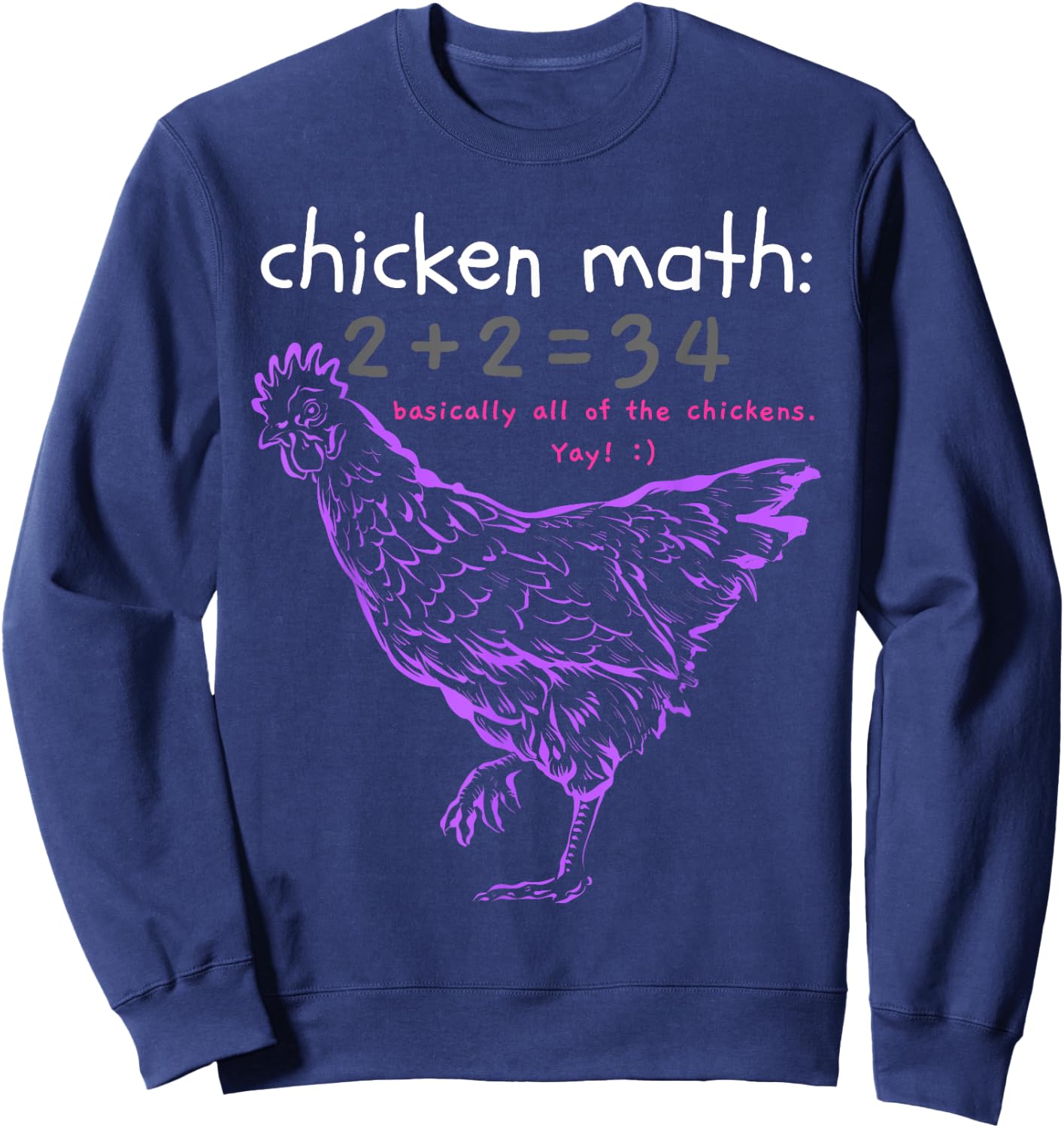 Funny Chicken Math Sweatshirt - Sweatshirt | Navy