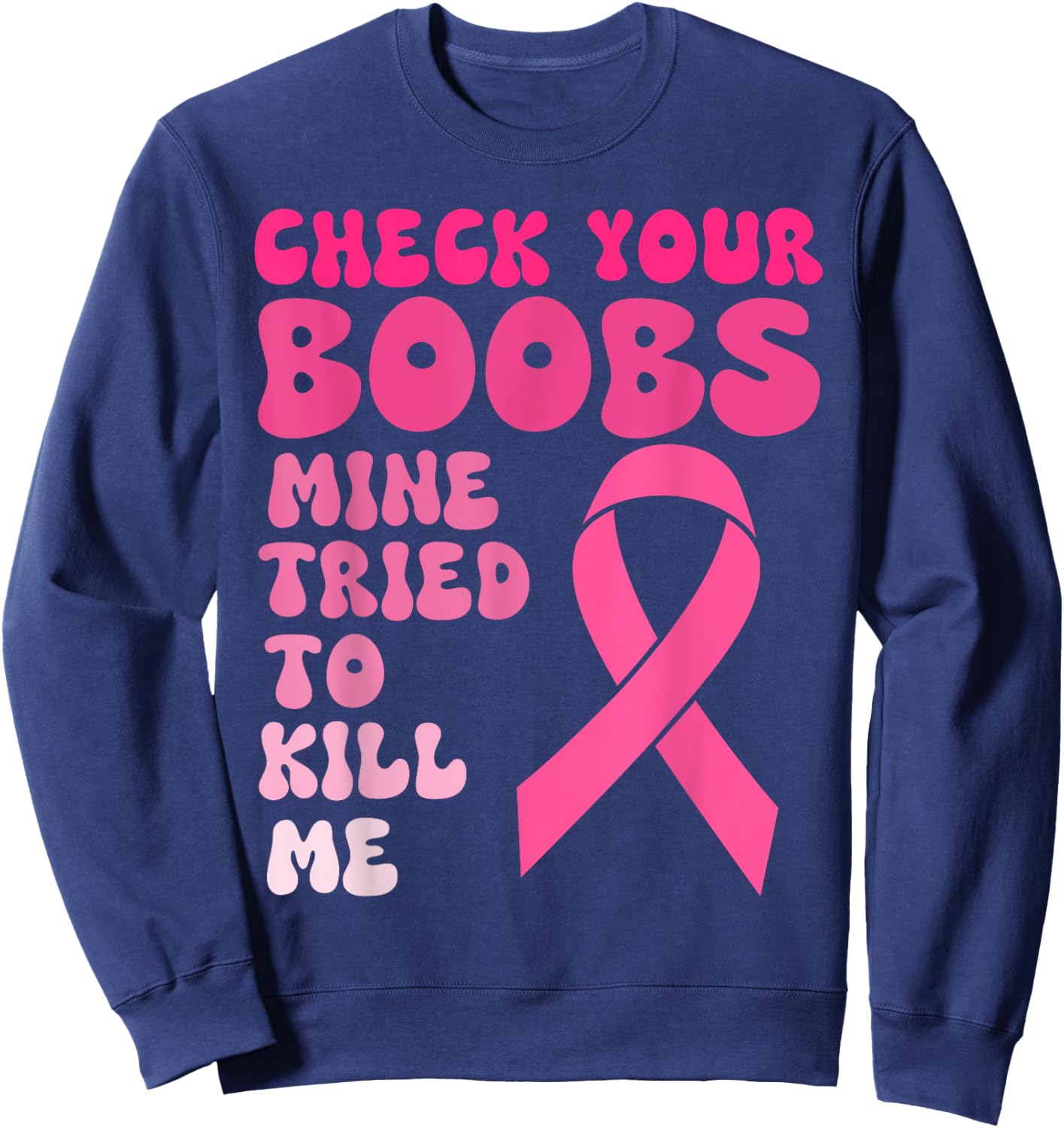 Breast Cancer Awereness Supporter, Fighter & Survivor Women Sweatshirt - Sweatshirt | Navy