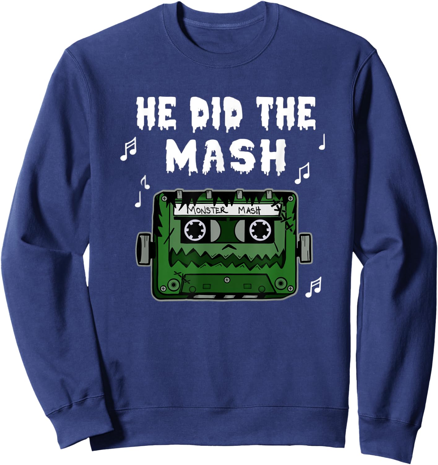 Frankenstein Monster Cassette Tape Halloween Sweatshirt - Sweatshirt | Navy