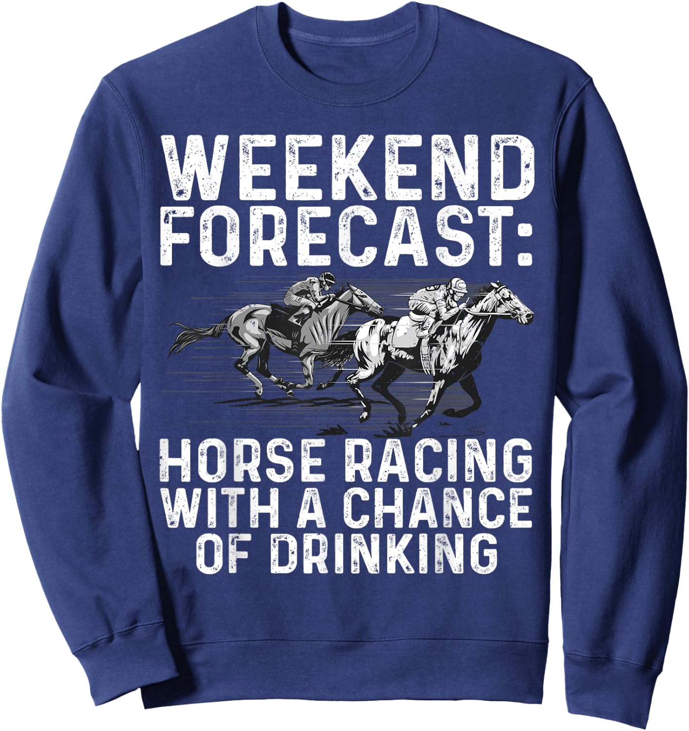 Cool Horse Racing Design Women Derby Horse Racing Sweatshirt - Sweatshirt | Navy