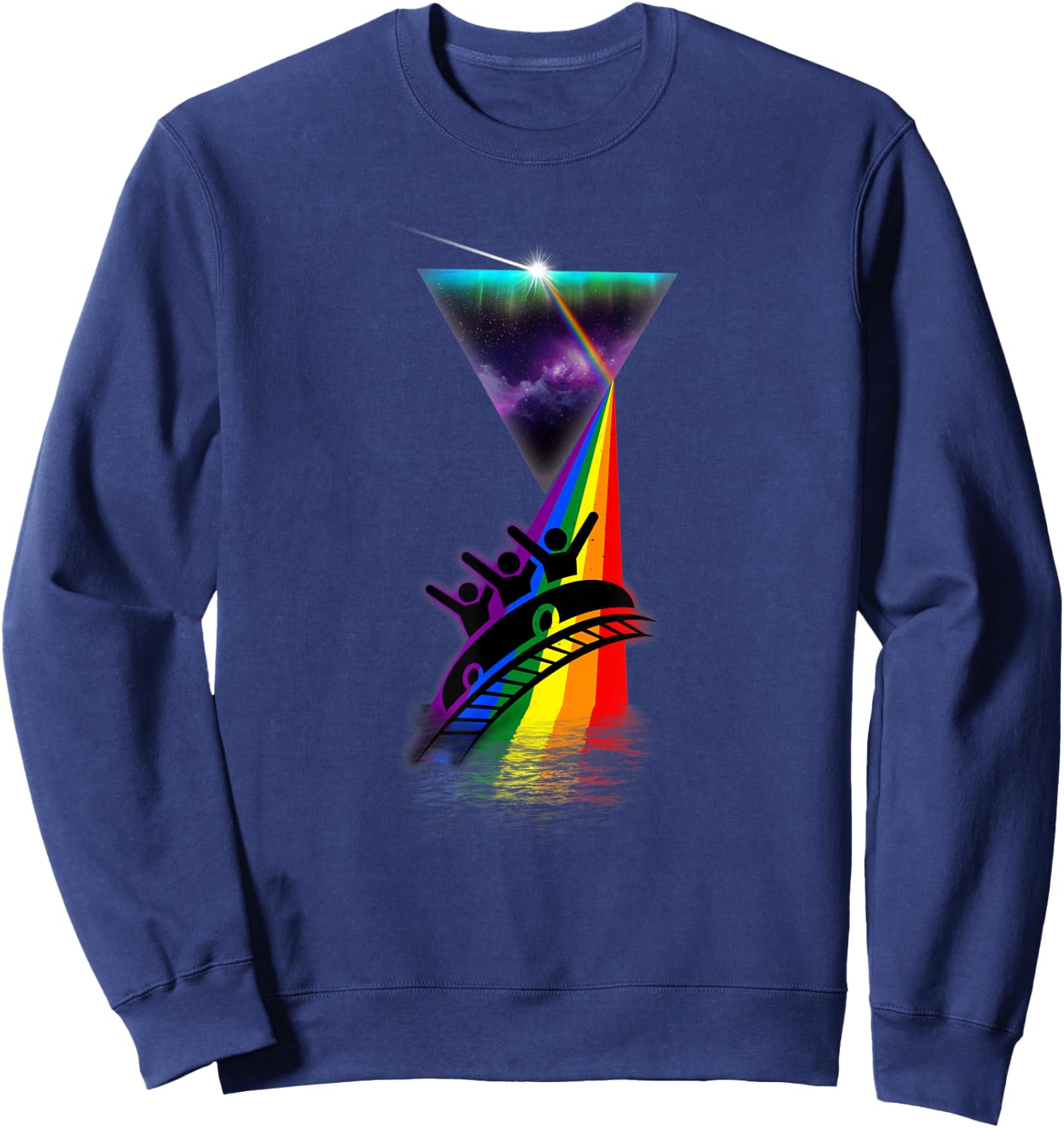 Vintage Retro Prism Roller Coaster Sweatshirt - Sweatshirt | Navy