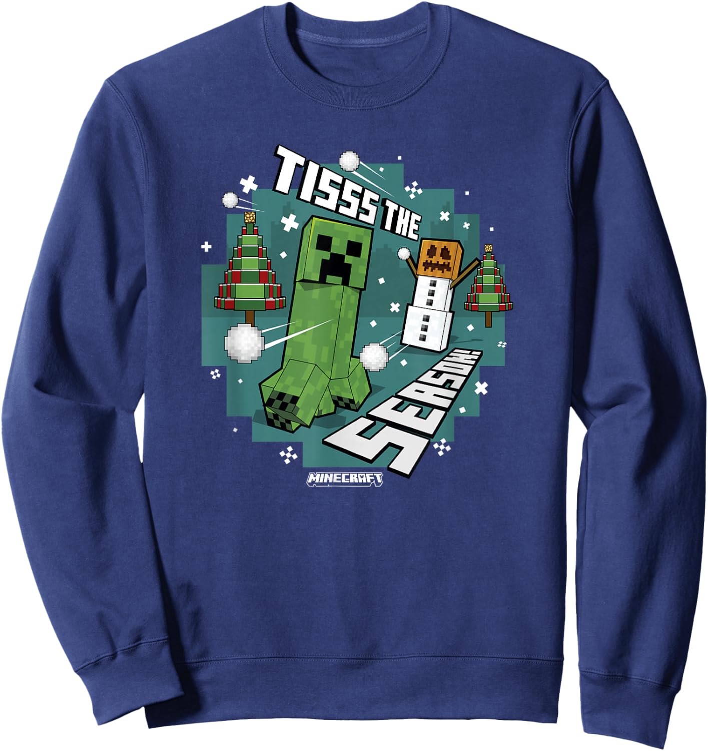 Minecraft Christmas Tisss The Season Sweatshirt - Sweatshirt | Navy