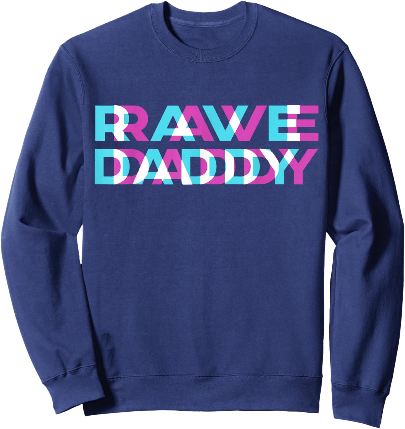Rave EDM Daddy Music Festival Father Optical Trippy Illusion Sweatshirt - Sweatshirt | Navy