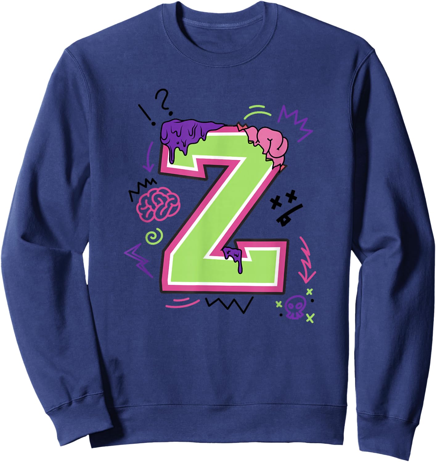 Disney Zombies Big Z Neon Logo Sweatshirt - Sweatshirt | Navy