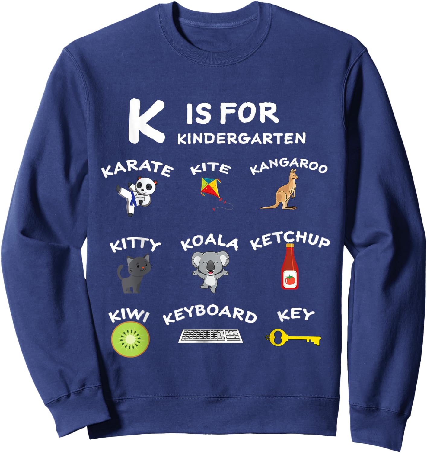 Kindergarten learning K is for koala K is for kindergarten Sweatshirt - Sweatshirt | Navy