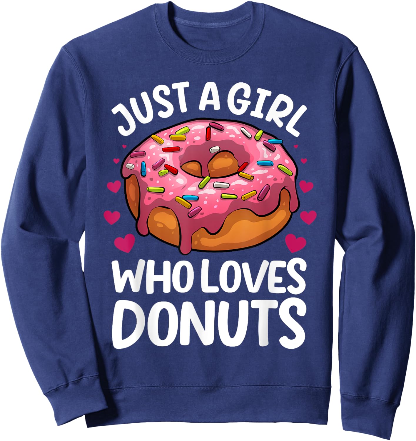 Donut Art Teen Girls Doughnut Dessert Donut Lover Sweatshirt - Sweatshirt | Navy