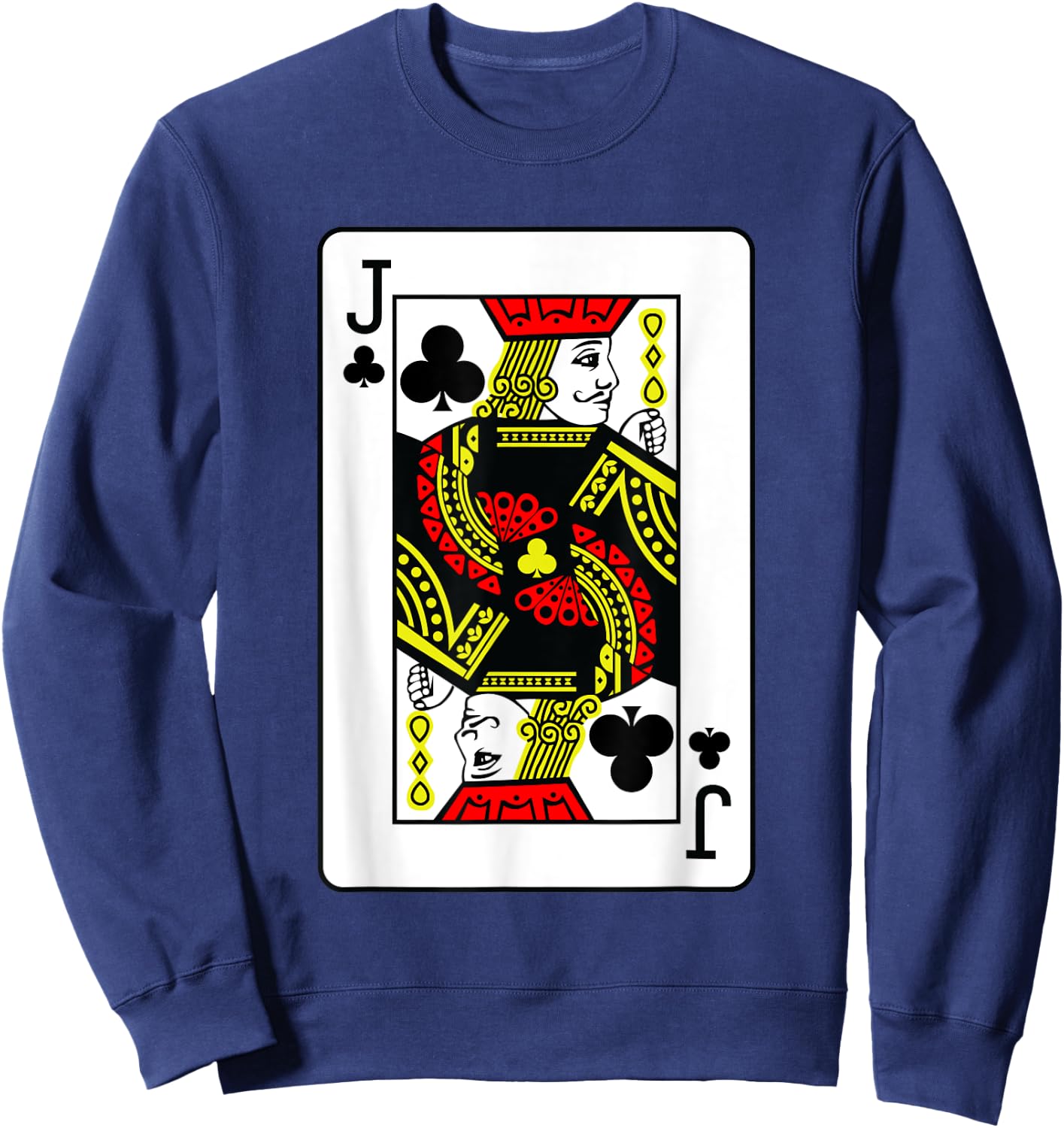 Jack Of Clubs Poker Card Games Playing Cards Black Jack Sweatshirt - Sweatshirt | Navy