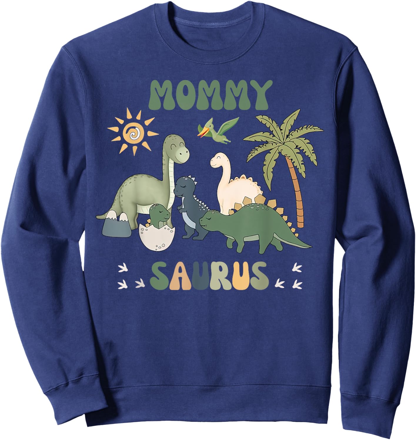 Mommysaurus T Rex Dinosaur Mommy Saurus Family Matching Sweatshirt - Sweatshirt | Navy