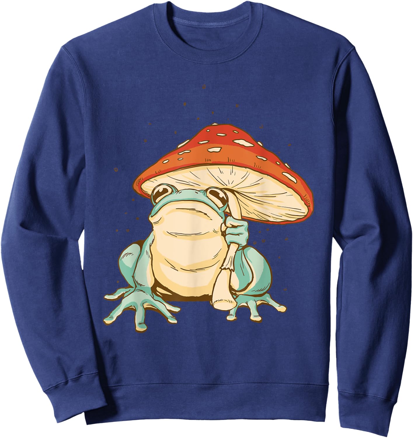 Frog Mushroom Umbrella Toad Amphibian Sweatshirt - Sweatshirt | Navy