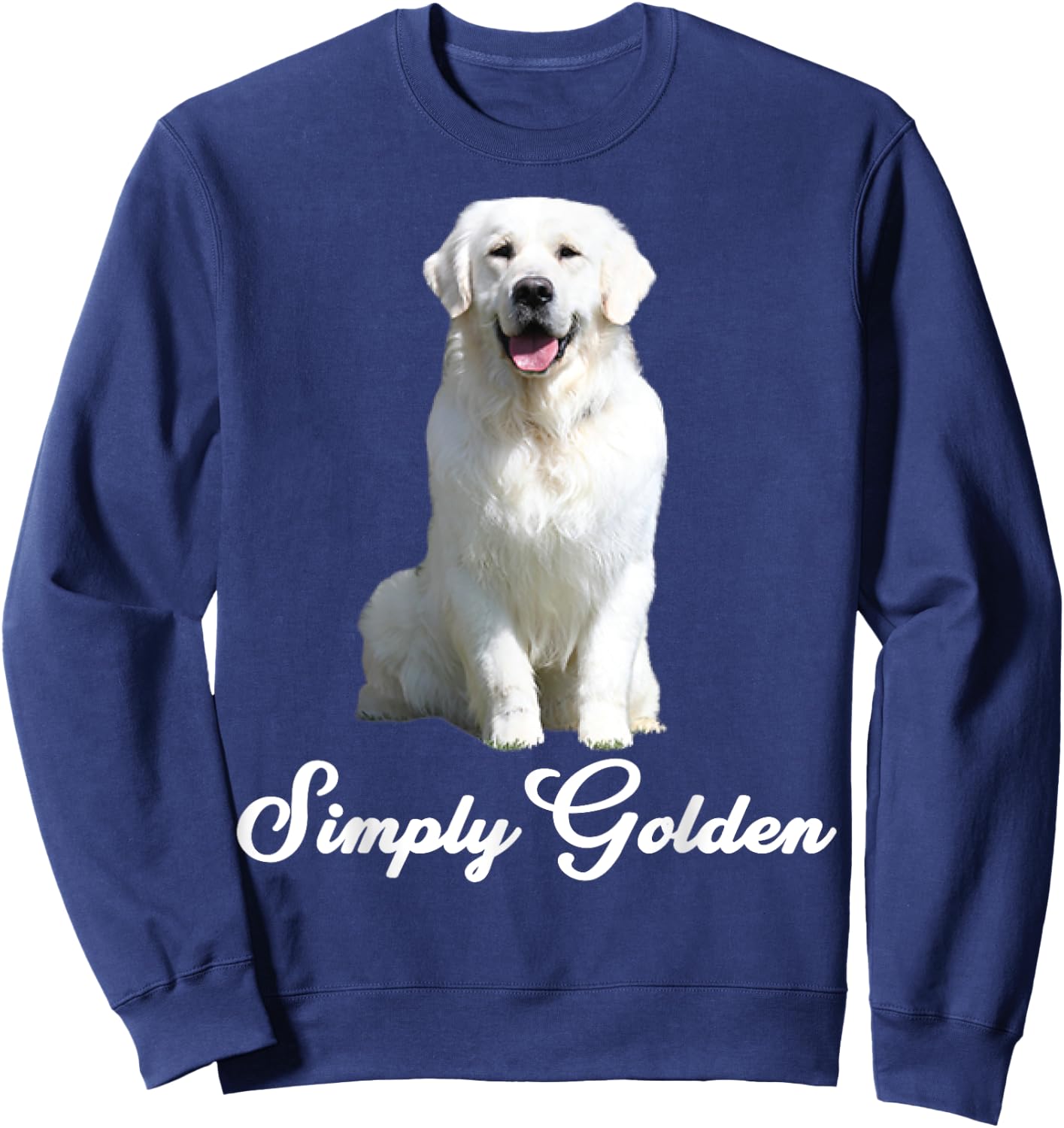 White English Cream Golden Retriever Simply Golden Sweatshirt - Sweatshirt | Navy