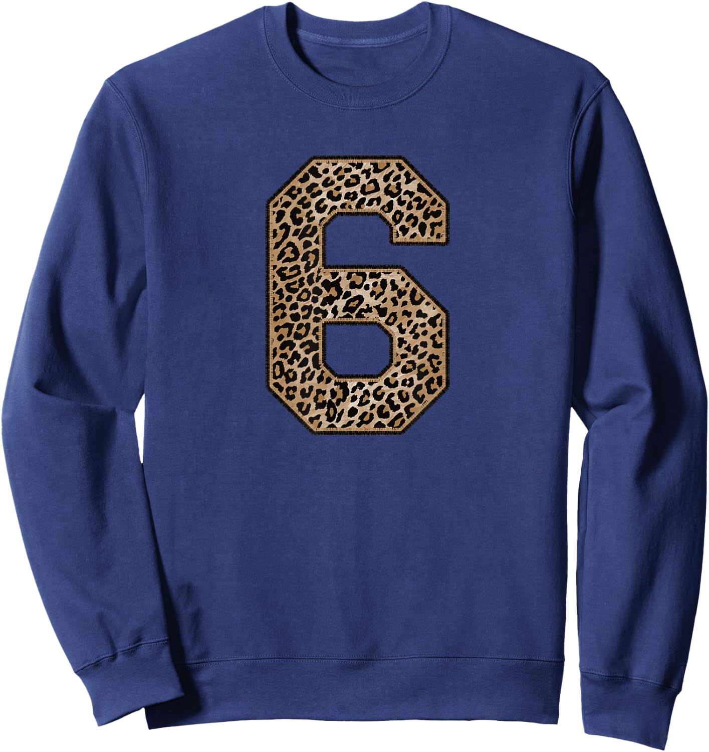 Leopard Number 6 Athlete Sports Jersey Supporter Fanwear Sweatshirt - Sweatshirt | Navy