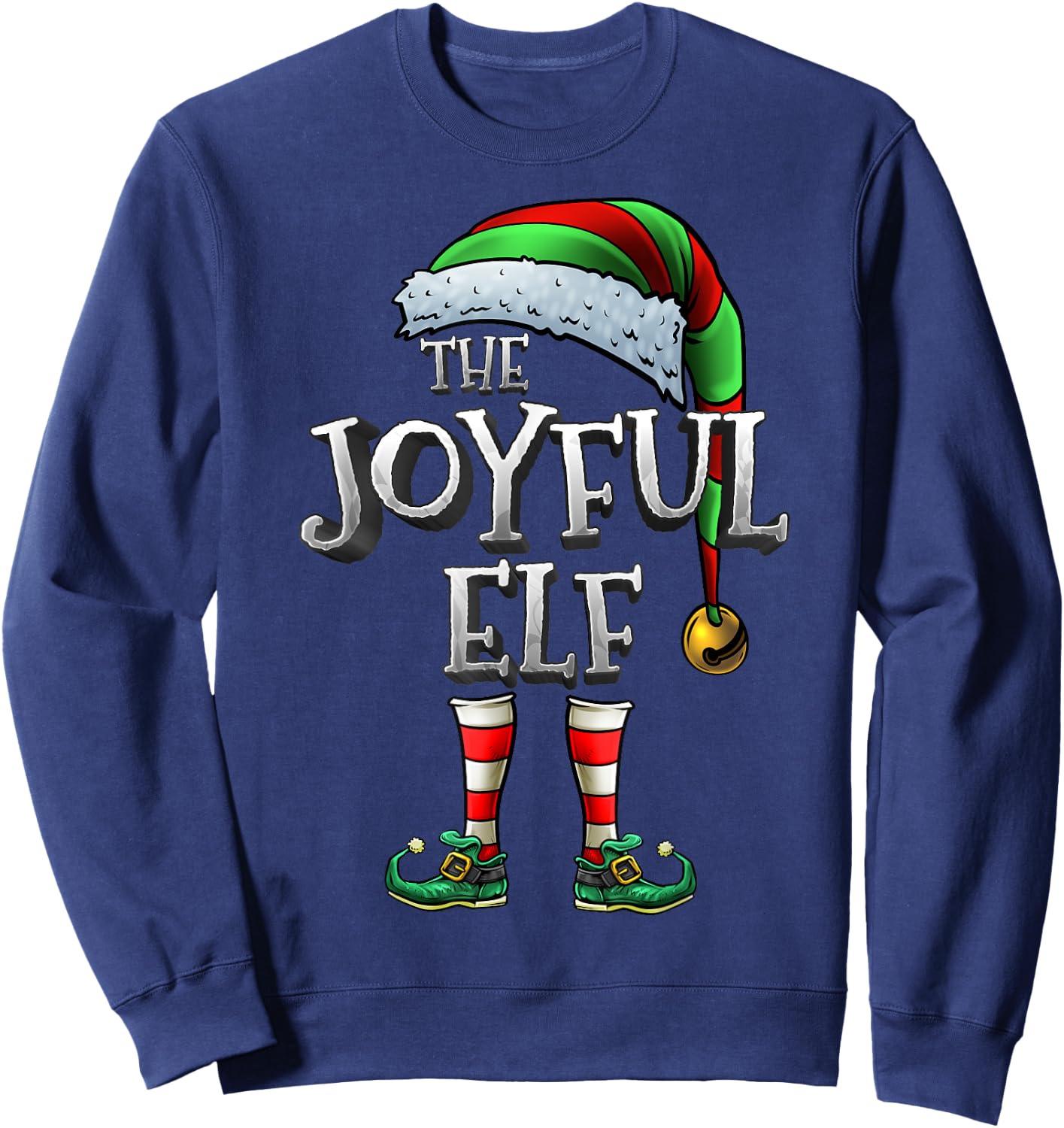 The Joyful Elf Shirt Matching Family Joyful Christmas Elf Sweatshirt - Sweatshirt | Navy