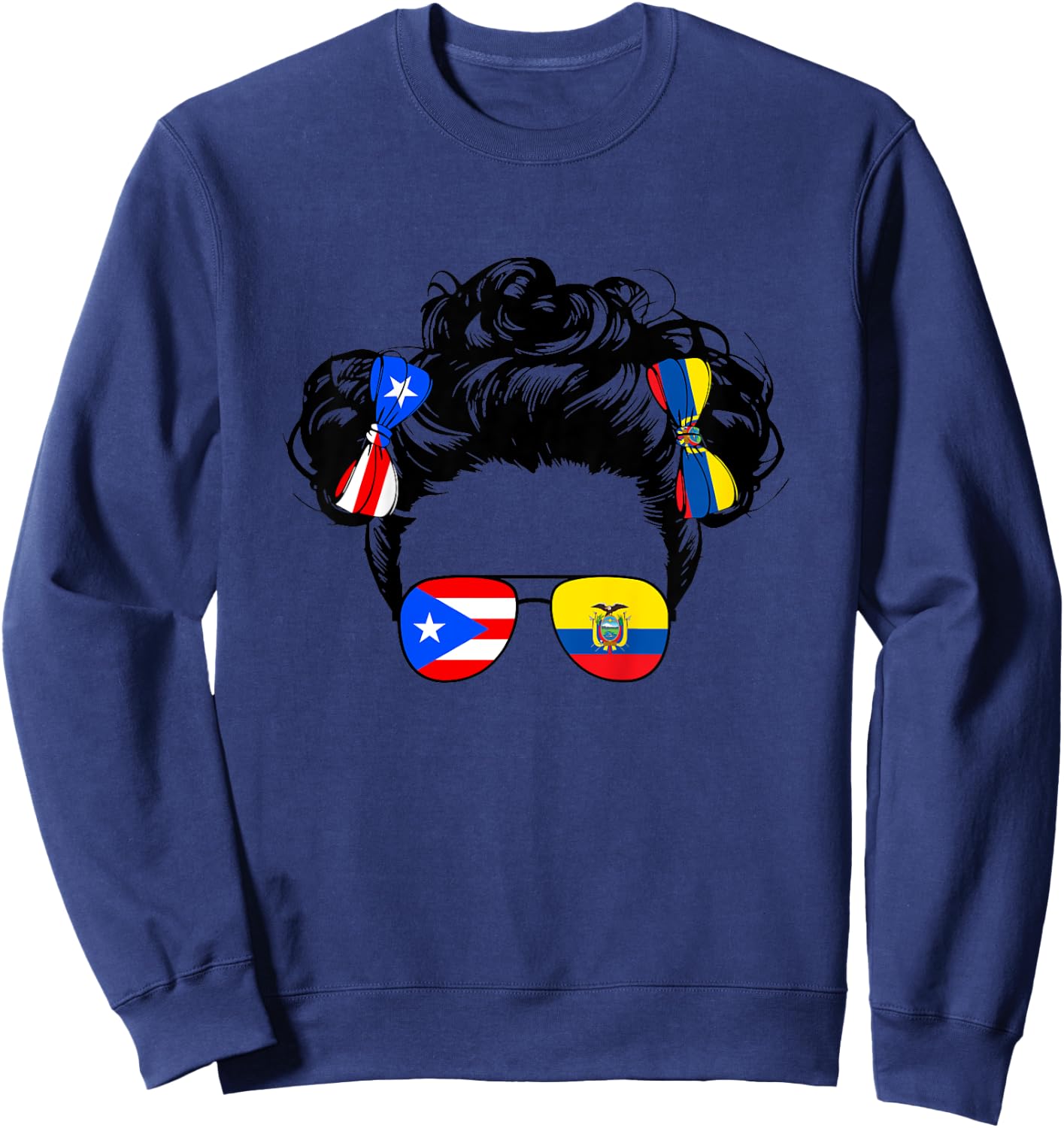 Ecuadorian And Puerto Rican Rico Ecuador Flag Baby Girls Sweatshirt - Sweatshirt | Navy