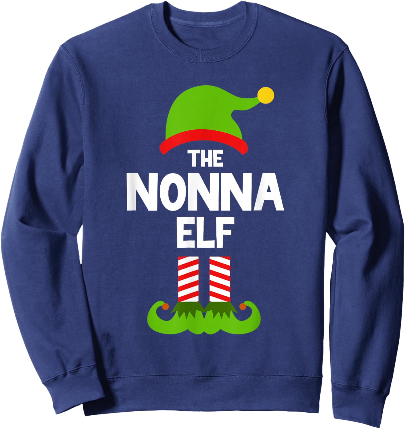 I'm The Nonna Elf Christmas Family Pajama Funny Sweatshirt - Sweatshirt | Navy