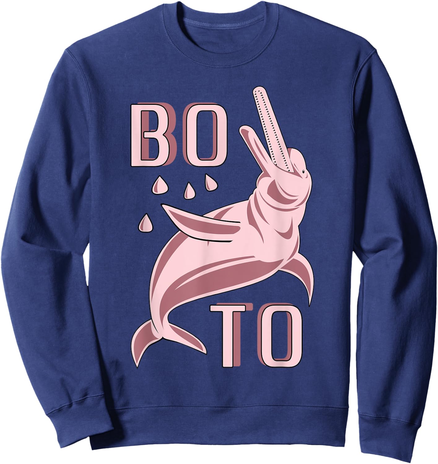 Boto Pink River Dolphin Inia Bufeo Sweatshirt - Sweatshirt | Navy