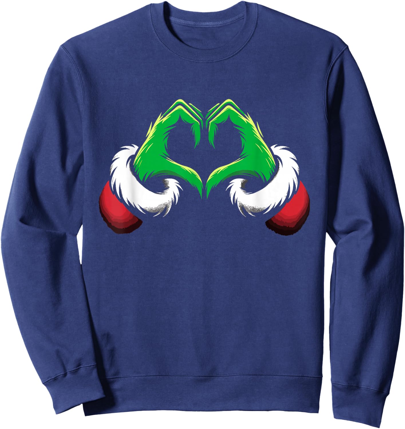 Funny Elf Heart Hands Love Christmas Sweatshirt - Sweatshirt | Navy